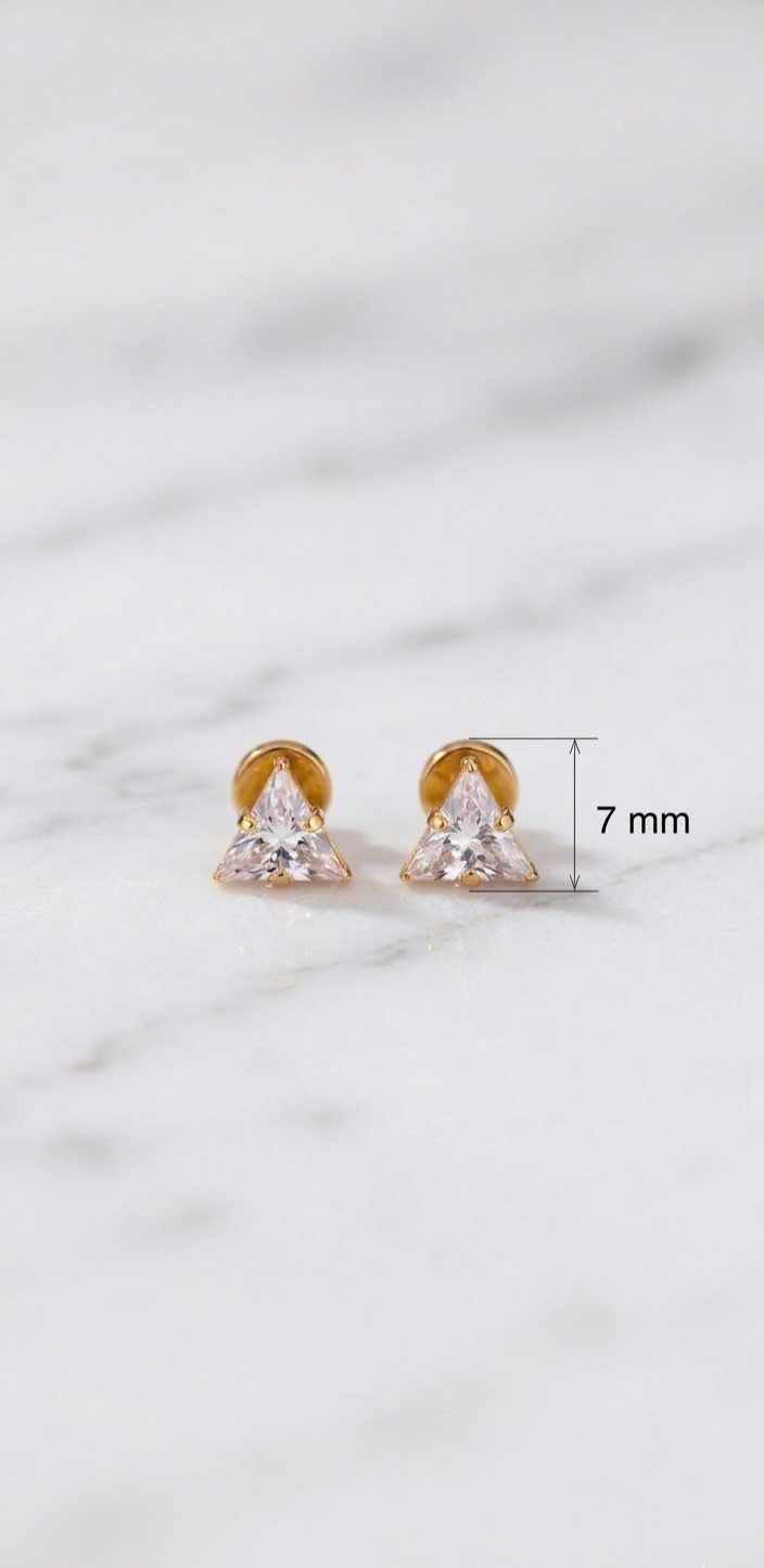 7mm Sama Earrings Medium Size (Stainless Steel 316L Cubic Zirconia Diamond Unisex Earrings)