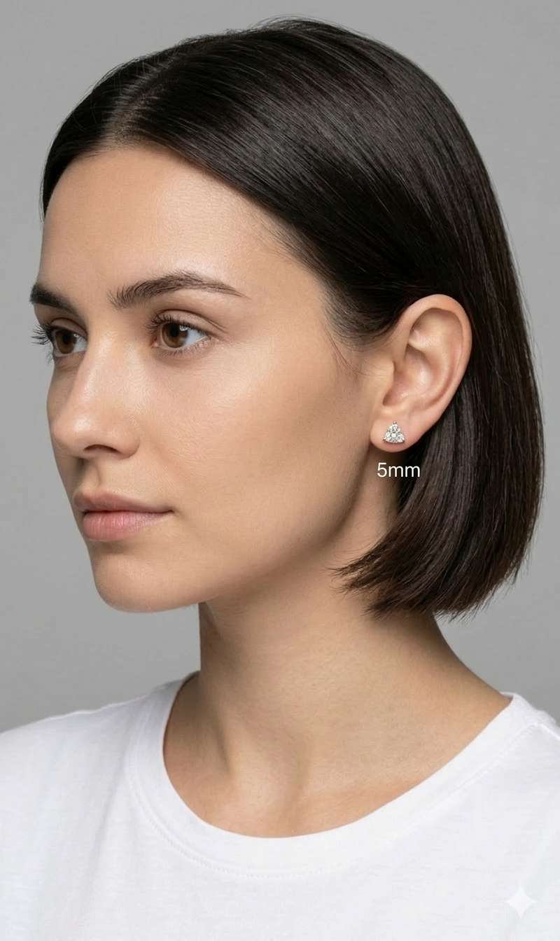 5mm Eka Earrings Small Size (Stainless Steel 316L Cubic Zirconia Diamond Unisex Earrings)