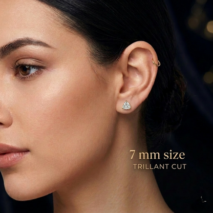 7mm Sama Earrings Medium Size (Stainless Steel 316L Cubic Zirconia Diamond Unisex Earrings)