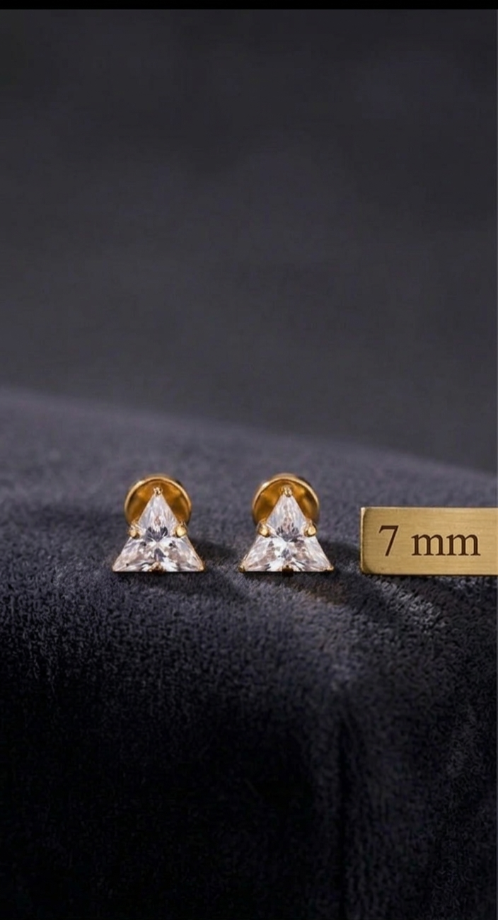 7mm Sama Earrings Medium Size (Stainless Steel 316L Cubic Zirconia Diamond Unisex Earrings)
