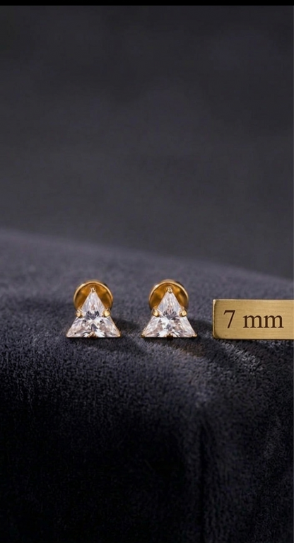 7mm Sama Earrings Medium Size (Stainless Steel 316L Cubic Zirconia Diamond Unisex Earrings)