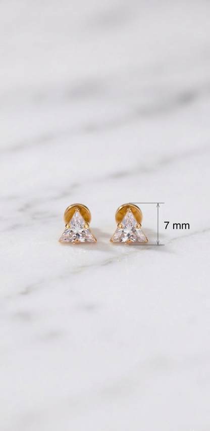 7mm Sama Earrings Medium Size (Stainless Steel 316L Cubic Zirconia Diamond Unisex Earrings)