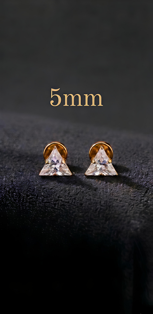 5mm Eka Earrings Small Size (Stainless Steel 316L Cubic Zirconia Diamond Unisex Earrings)