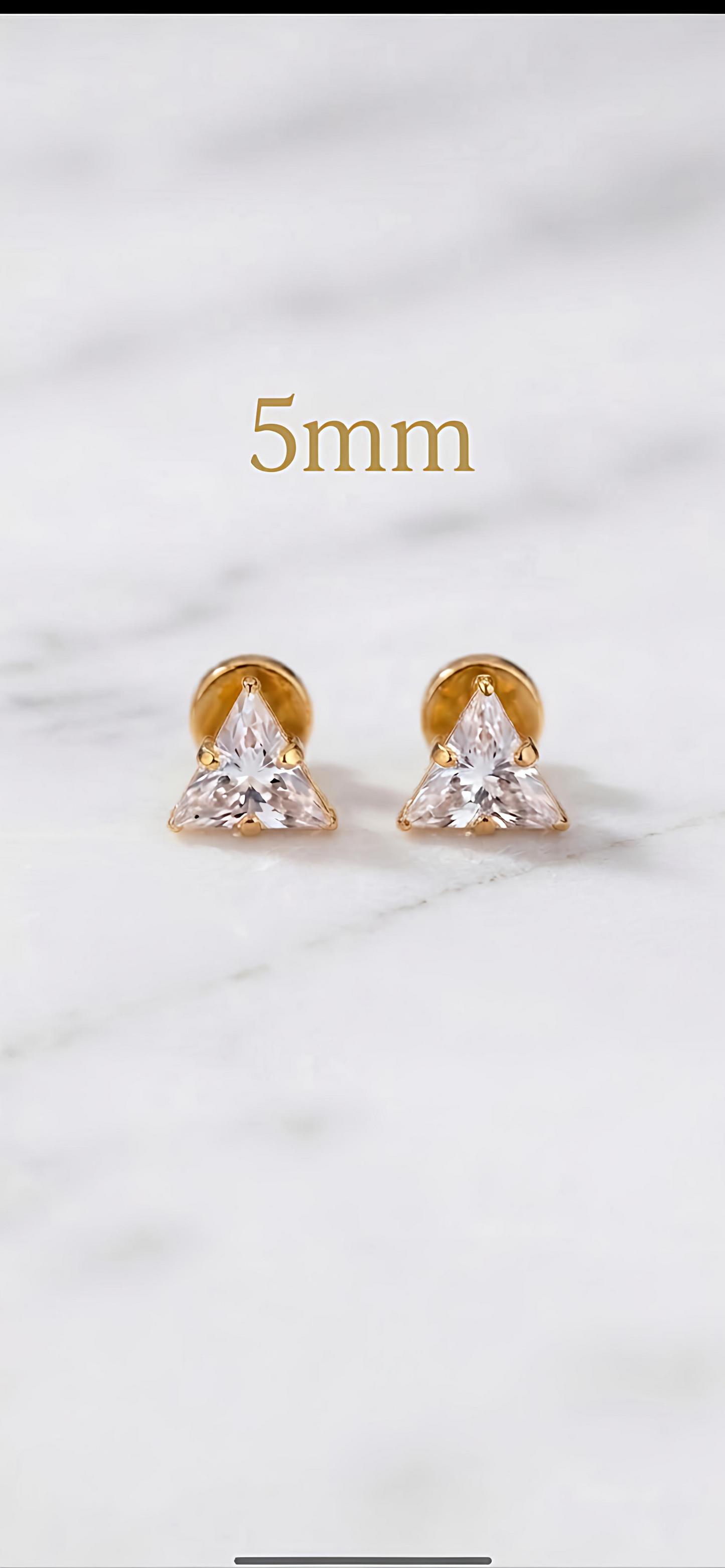 5mm Eka Earrings Small Size (Stainless Steel 316L Cubic Zirconia Diamond Unisex Earrings)