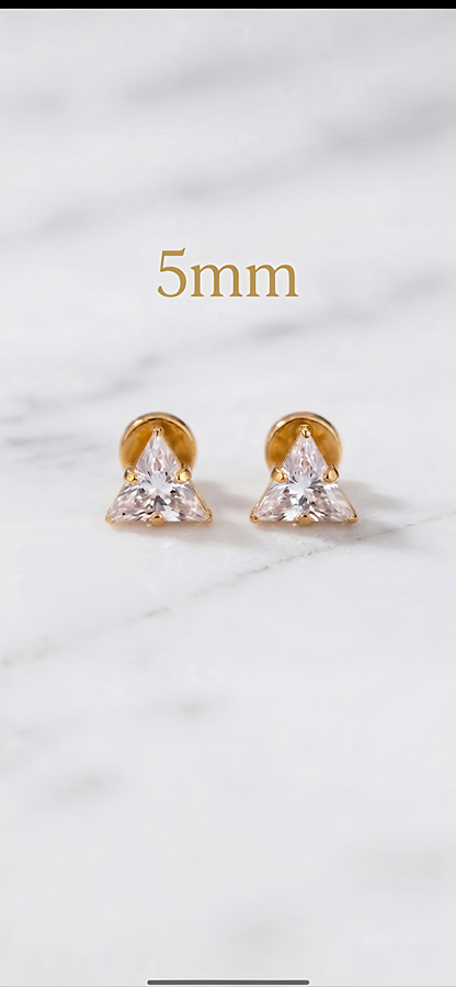 5mm Eka Earrings Small Size (Stainless Steel 316L Cubic Zirconia Diamond Unisex Earrings)