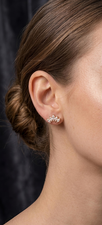 The Sartaaj Earrings (Stainless Steel 316L Cubic Zirconia Diamond Earrings)