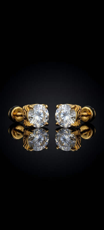 Vintage Claw Earrings (Stainless Steel 316L Cubic Zirconia Diamond Unisex Earrings)