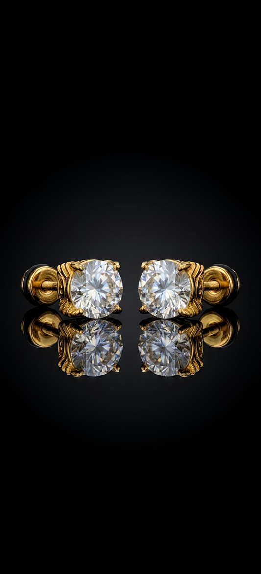 Vintage Claw Earrings (Stainless Steel 316L Cubic Zirconia Diamond Unisex Earrings)