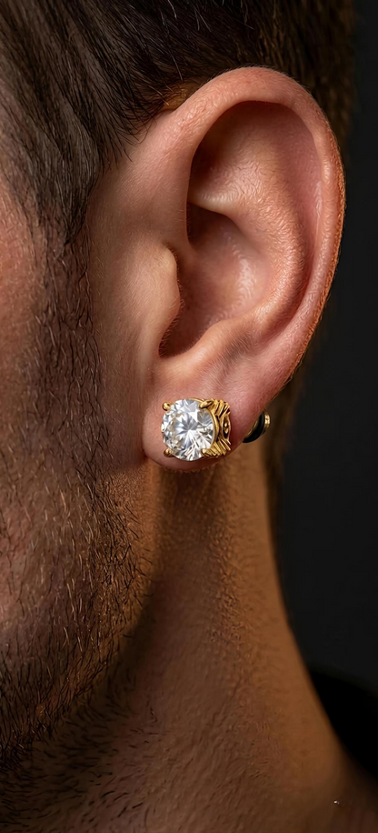 Vintage Claw Earrings (Stainless Steel 316L Cubic Zirconia Diamond Unisex Earrings)