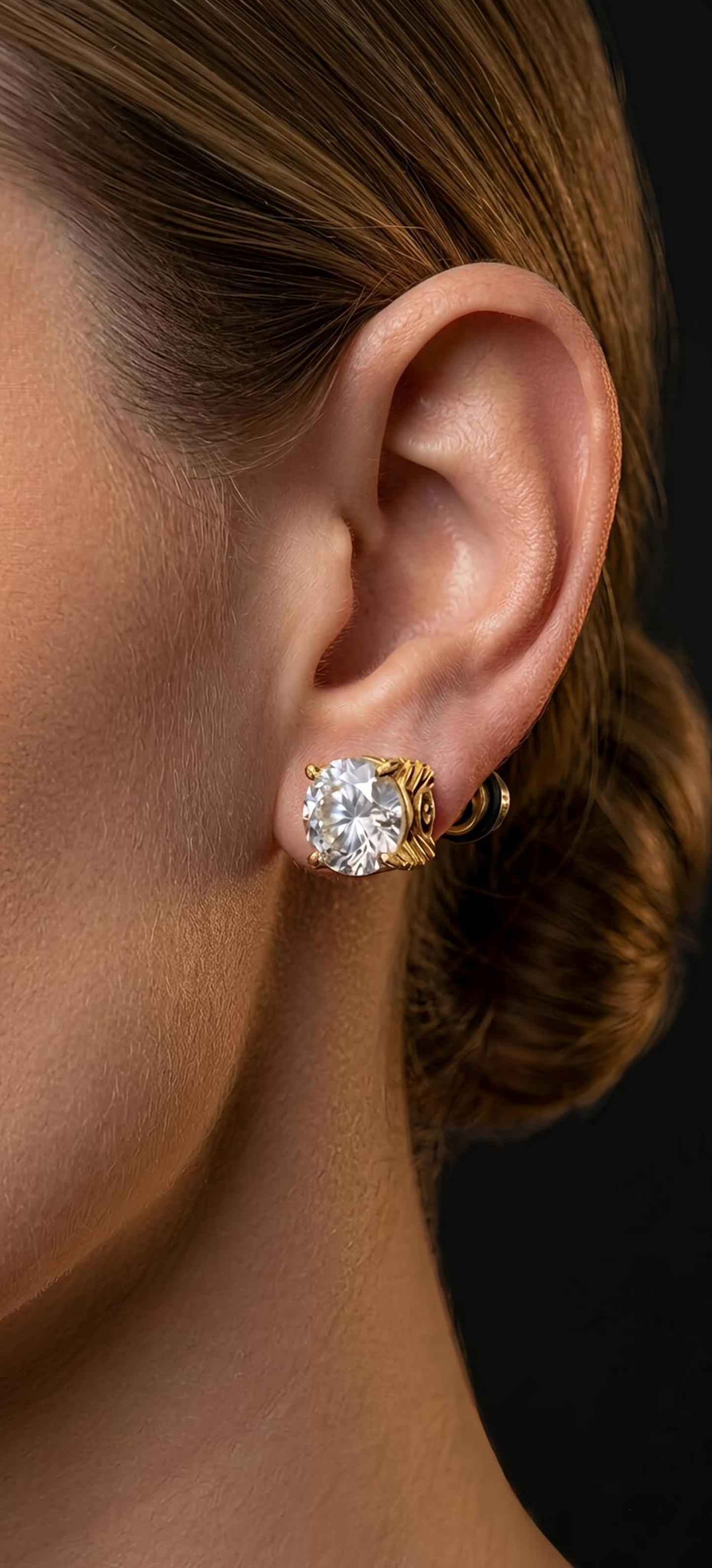 Vintage Claw Earrings (Stainless Steel 316L Cubic Zirconia Diamond Unisex Earrings)