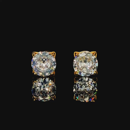 Vintage Claw Earrings (Stainless Steel 316L Cubic Zirconia Diamond Unisex Earrings)