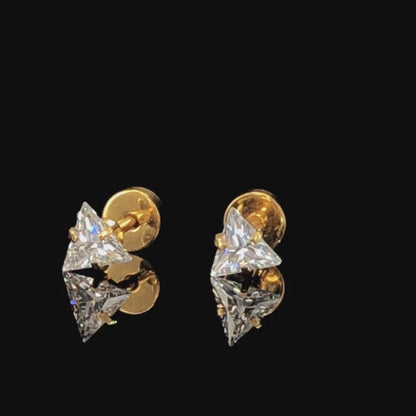 7mm Sama Earrings Medium Size (Stainless Steel 316L Cubic Zirconia Diamond Unisex Earrings)