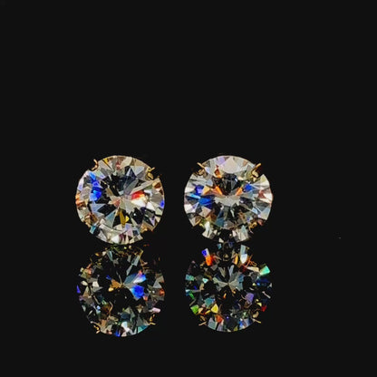 9mm Naksh Earrings Big Size (Stainless Steel 316L Cubic Zirconia Diamond Unisex Earrings)