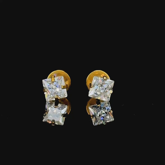 5mm Aura Earrings Small Size (Stainless Steel 316L Cubic Zirconia Diamond Unisex Earrings)