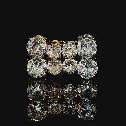 6mm Magnetic Silver Stud Earrings For Unisex Non Piercing CZ Diamond