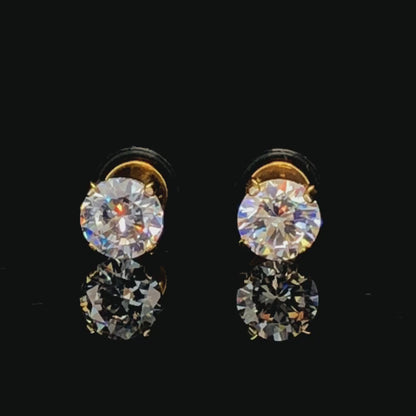 7mm Ansh Earrings Medium Size (Stainless Steel 316L Cubic Zirconia Diamond Unisex Earrings)