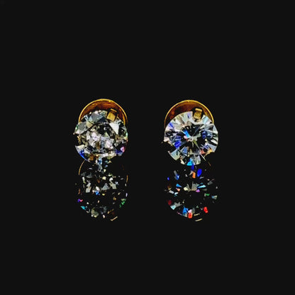 5mm Nora Earrings Small Size (Stainless Steel 316L Cubic Zirconia Diamond Unisex Earrings)