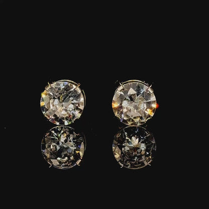8mm Magnetic Silver Stud Earrings For Unisex Non Piercing CZ Diamond